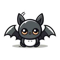 Cute Bat Cartoon Mascot Character Design Vector Illustration.