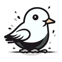Illustration of a cute bird on white background. Vector illustration.