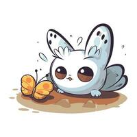 Cute cartoon butterfly. Vector illustration isolated on a white background.