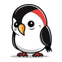 Cute penguin cartoon mascot isolated on white background. Vector illustration.