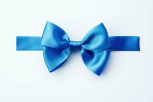 Vibrant Blue ribbon bow. Generate Ai photo