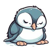 Cute cartoon penguin isolated on white background. Vector illustration.