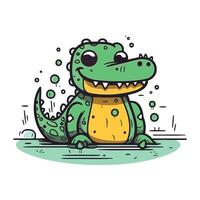 Cute crocodile. Vector illustration of a cartoon crocodile.