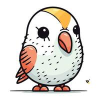 Cute cartoon bird. Vector illustration. Isolated on white background.