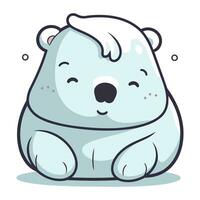 linda dibujos animados polar oso sesión. vector ilustración aislado en blanco antecedentes.
