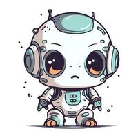 Cute cartoon robot. Vector illustration of a cute little robot.