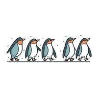 Cute penguins cartoon icon vector illustration graphic design vector illustration graphic design