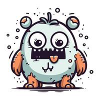 Funny monster. Vector illustration. Isolated on white background.