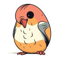 Cartoon cute bird. Vector illustration. Isolated on white background.