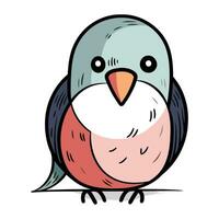 vector ilustración de un linda dibujos animados pingüino. mano dibujado pájaro.