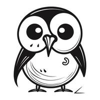 Cute cartoon black and white penguin isolated on a white background vector