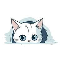 Cute cartoon cat. Vector illustration. isolated on white background.