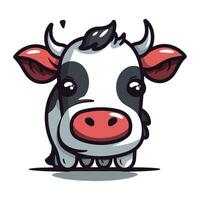 Cute cartoon cow. Vector illustration isolated on white background. Farm animal.