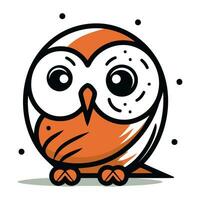 Cute cartoon owl. Vector illustration isolated on a white background.