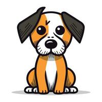 Illustration of a cute dog. Vector illustration on white background.