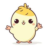 Cute little chicken cartoon vector illustration. Happy easter concept.