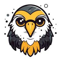 Owl head icon. Cartoon illustration of owl head vector icon for web