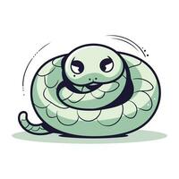 Cute cartoon snake. Vector illustration. Isolated on white background.