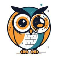 Owl. Vector illustration in cartoon style. Isolated on white background.