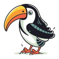 Cartoon toucan. Vector illustration isolated on a white background.