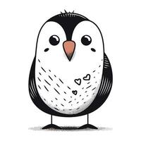 Cute cartoon penguin. Vector illustration isolated on white background.