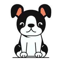 Cute cartoon dog. Vector illustration isolated on a white background.