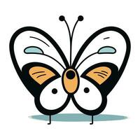 Butterfly on a white background. Vector illustration in cartoon style.