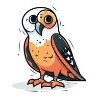 Cute owl. Vector illustration of a bird on white background.