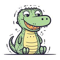 Cartoon crocodile. Vector illustration of a cute crocodile.