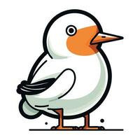 Cute cartoon bird. Vector illustration isolated on a white background.