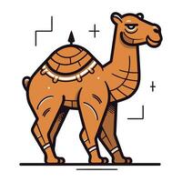 camello. vector ilustración de un camello en un plano estilo.