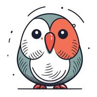 Cute cartoon bird. Vector illustration isolated on a white background.