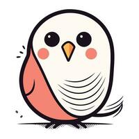 Cute cartoon bird. Vector illustration isolated on a white background.