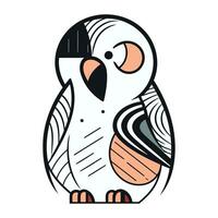 Vector illustration of a cute cartoon penguin isolated on white background.