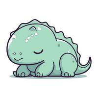 Cute cartoon dinosaur. Vector illustration isolated on a white background.