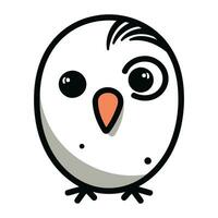 cute bird cartoon icon vector illustration design graphic flat style black and white