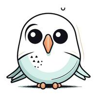 Cute cartoon owl. Vector illustration isolated on a white background.