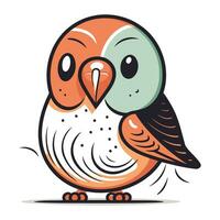 Cute cartoon owl. Vector illustration isolated on a white background.