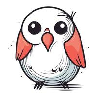 Cute cartoon owl. Vector illustration isolated on a white background.