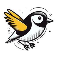 Bullfinch bird vector illustration isolated on white background. Hand drawn bird.