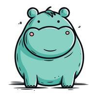 Cartoon hippo. Vector illustration of a cartoon hippo.