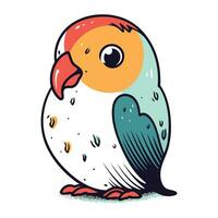 Parrot icon. Vector illustration of a cute parrot. Isolated on white background.