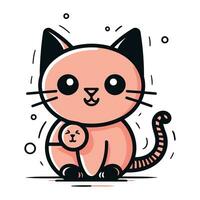 Cute cartoon cat. Vector illustration. Can be used for topics like pet shop. veterinary clinic