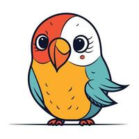 Cute parrot vector illustration. Cartoon parrot vector illustration.