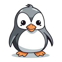 Penguin character cartoon vector illustration. Cute penguin mascot.