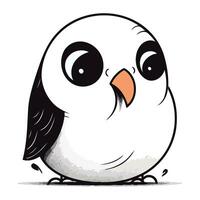 Cute cartoon penguin on a white background. Vector illustration.