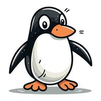 linda pingüino dibujos animados aislado en blanco antecedentes. vector ilustración.