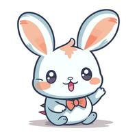 Cute little bunny character vector illustration. Cute cartoon bunny.