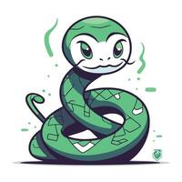 linda dibujos animados serpiente. vector ilustración aislado en un blanco antecedentes.