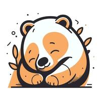 Vector illustration of a cute panda. Cute cartoon character.